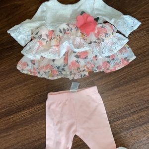 Pink floral shirt/pants for baby girl